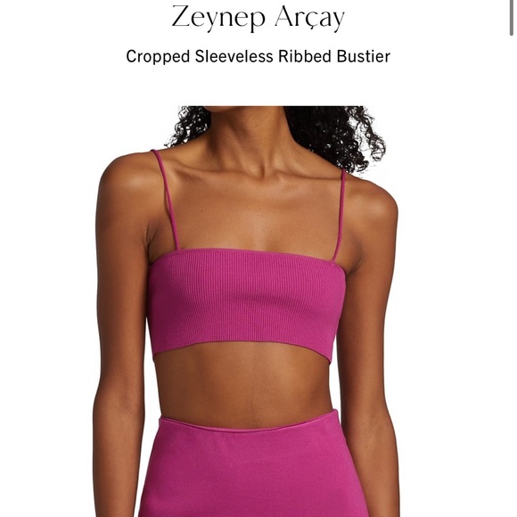 Zeynep Arçay Cropped Sleeveless Ribbed Bustier - Picture 2 of 6